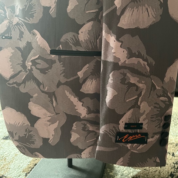 Egara Slim Fit Pink Rose Floral Dinner Jacket - Picture 11 of 13